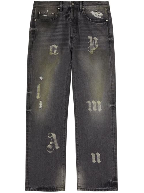 Jeans ampi con applicazione PALM ANGELS | PMYA041F24DEN0011010